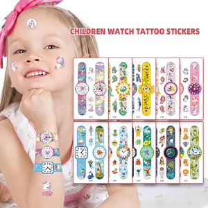 Tatouages Temporaires En Forme De Montre Dessin Animé Imperméable Pour Enfants Garçons Filles Dinosaure Licorne Animal Fête Cadeaux