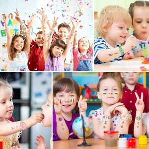 Tatouages éphémères colorés pour enfants avec licornes et dinosaures pour fêtes d'anniversaire