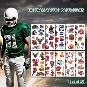 American Football Temporary Tattoo Stickers Waterproof Sweatproof For Sports Fan Party Game Day Body Decorations