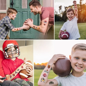 Waterproof American football temporary tattoos featuring sports themes for team fans and parties