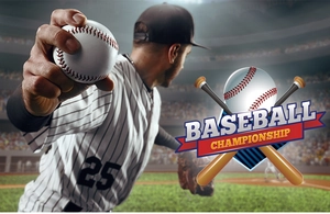 Detail showing baseball championship temporary tattoo with ball, jersey, and bats graphic