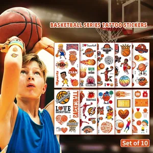 Basketball Temporary Tattoos Waterproof Sports Cartoon Patterns For Kids Party Favors Body Art Stickers