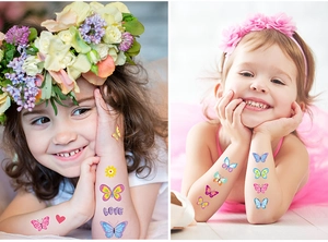 Détails de tatouages temporaires de papillons imperméables pour fêtes d'enfants