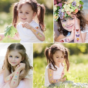 Tatouages temporaires étanches de fées et papillons pour fêtes d'enfants