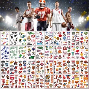 Autocollants De Tatouage Temporaire De Sport Dessin Animé Imperméables Pour Enfants Basketball Football Baseball Fête