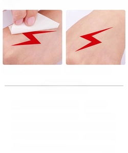 Waterproof red lightning tattoo application guide with longevity tips for body parts