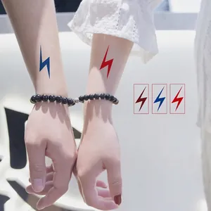 Water Transfer Temporary Tattoo Stickers Flash Lightning Pattern Waterproof Durable Simple Men Women Party Minimalist
