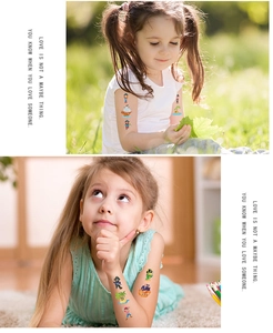 Kids colorful pirate glitter tattoos showing pirate ship and treasure map on skin