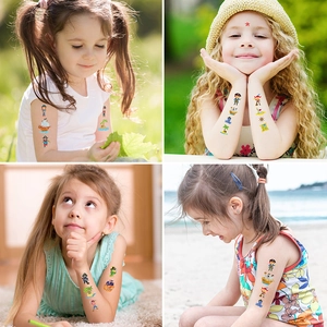 Waterproof cartoon pirate glitter tattoo stickers for kids on arms and face