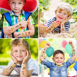 Tatouages temporaires de pirates pour enfants avec dorure holographique pour fêtes