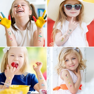 Tatouages temporaires sirène pour enfants avec dorure laser pour cadeaux sur quatre modèles