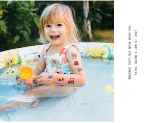 Waterproof farm animal temporary tattoos for kids featuring pigs, cows, and tractors