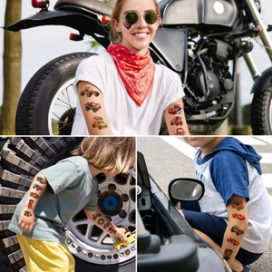 Waterproof cartoon racing car temporary tattoos for kids party and school rewards stickers