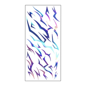 Anime laser flash lightning tattoo stickers set with purple and blue gradient abstract lines