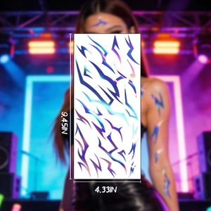 Holographic tribal lightning temporary tattoo stickers for face and body 9.45x4.33 inch