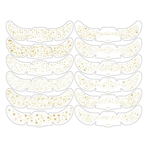 Set of 12 designs of metallic silver freckle face tattoos and eye stickers for party makeup