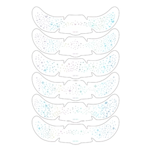 Holographic face tattoo stickers featuring hearts and stars in six diverse patterns