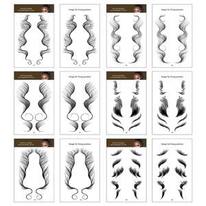 Realistic baby hair edge tattoo stickers in 6 curly styles for natural hairline shaping