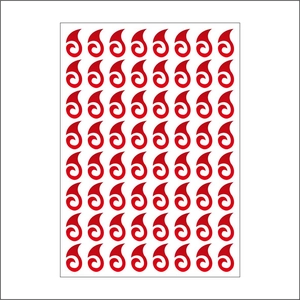 Sheet of 64 red fire flame forehead tattoo stickers for Nezha Cosplay decoration