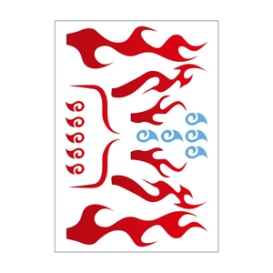Nezha cosplay flame temporary tattoo stickers set with red and blue fire designs