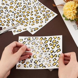 Golden cheetah pattern temporary tattoos and leopard print facial stickers set