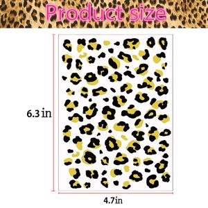 Golden leopard print temporary face tattoos stickers for festive party decorations