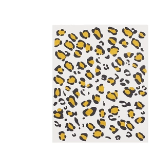 Metallic leopard print face tattoo stickers for Halloween with yellow and black spots