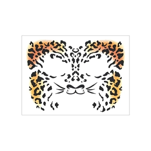 Metallic leopard print face tattoo stickers with gold foil for party makeup decoration