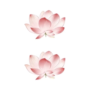 Waterproof lotus flower temporary tattoo stickers with pink watercolor aesthetic floral design