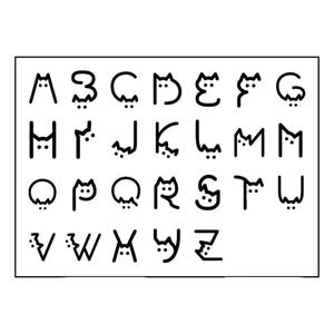 Tatouages temporaires alphabet chat minimalistes avec les 26 lettres créatives
