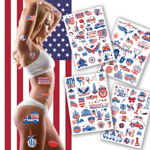 Independence Day Temporary Tattoo Stickers July Patriotic American Flag Eagle Body Face Decal Party Supplies