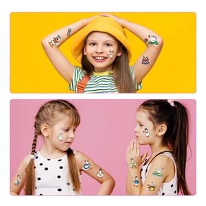 Cute cartoon goose and duck temporary tattoo stickers for children birthday party decor