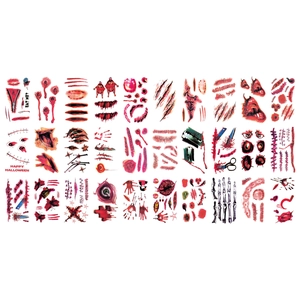 Waterproof Halloween temporary tattoos with realistic bloody scars and gore wound designs