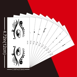 Halloween eye tattoo sticker set with spider web and bat patterns for party makeup