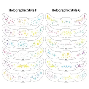 Metallic Christmas freckle tattoo stickers with deer and snowflake festive patterns
