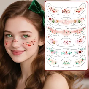 Christmas Freckle Face Tattoo Stickers Cartoon Festive Makeup Decoration Party Supplies For Kids Holiday Theme Accessories
