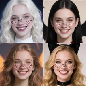Halloween black bat freckle face tattoo stickers for party makeup decoration