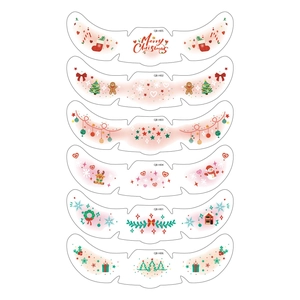 6 sets of waterproof Christmas freckle face tattoos with Santa and reindeer designs