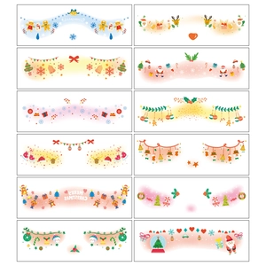 Cute Christmas blush tattoo stickers set with Santa, reindeer and snowman for kids