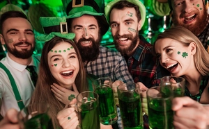 Glitter St. Patrick's Day temporary tattoos with shamrocks and festive Irish slogans