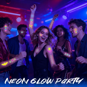 Adesivi per tatuaggi farfalla neon per festival musicali e feste in discoteca