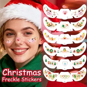 Weihnachten Temporäre Tattoo Aufkleber Gesicht Decals Feiertag Make-up Cartoon Rentier Weihnachtsmann Muster Bunte Gesicht Deko Kinder