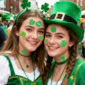 St. Patrick's Day green shamrock temporary facial tattoos for festival party celebrations
