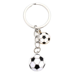 Porte-clés de football créatif avec double pendentif en alliage pour fans de sport