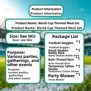 World Cup fan accessory set including football glasses, hand sticks and tinsel skirt