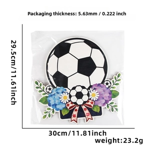 Macro view of soccer floral wooden plaque with dimensions 11.8x11.6 inches for decoration