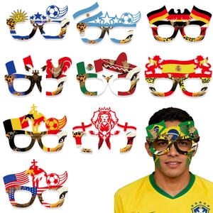 Lot de 10 lunettes en papier pour la Coupe du Monde 2026 avec divers motifs de drapeaux