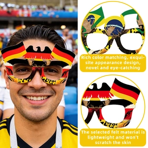 Lunettes de fête en feutre avec drapeaux Allemagne et Brésil pour supporters de foot