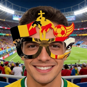 Lunettes de supporter Belgique avec aigle et ailes de football pour fêtes de match