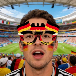 Lunettes de fan Allemagne avec drapeau et motifs d'aigle pour soirées de football